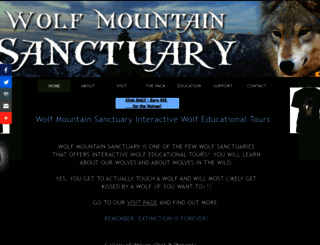 wolfmountainsanctuary.net screenshot