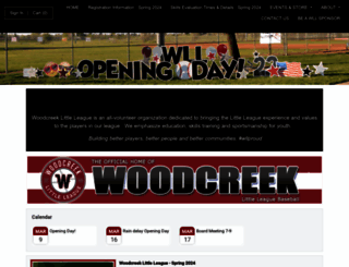 woodcreeklittleleague.com screenshot