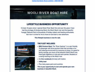 wooliriverboathire.com.au screenshot
