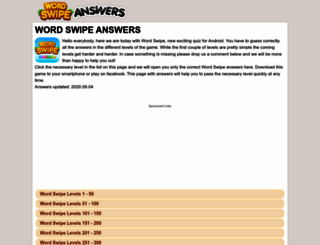 wordswipeanswers.com screenshot