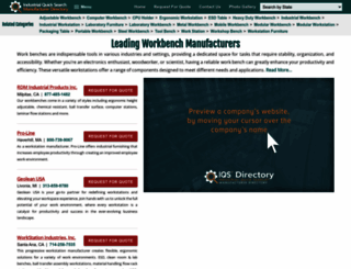 workbenchmanufacturers.com screenshot