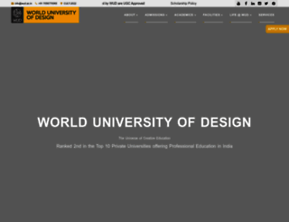 worlduniversityofdesign.ac.in screenshot