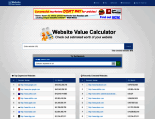 worthofwebsite.com screenshot