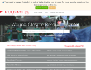 woundclosure.ethicon.com screenshot
