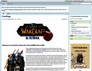wowinschool.pbworks.com screenshot
