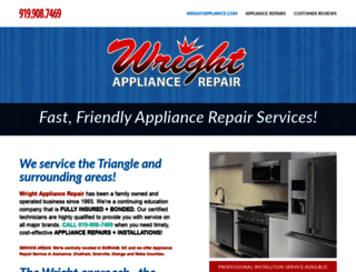 wrightappliance.com screenshot
