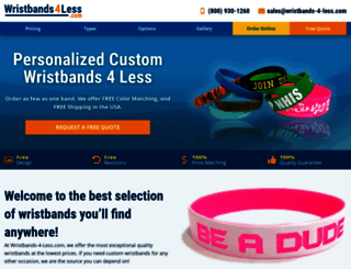 wristbands-4-less.com screenshot