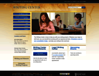 writingcenter.nd.edu screenshot