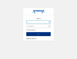 wyndham.okta.com screenshot