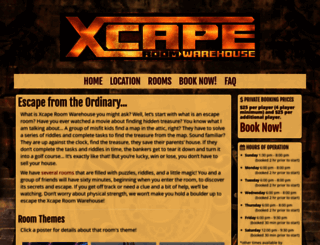 xcaperoomwarehouse.com screenshot