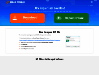 xlsrepairtoolbox.com screenshot