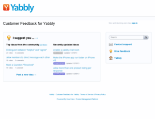 yabbly.uservoice.com screenshot