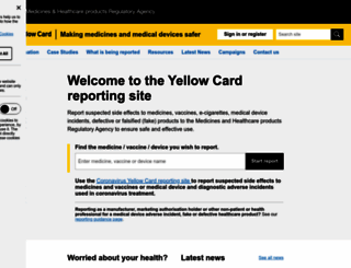 yellowcard.mhra.gov.uk screenshot