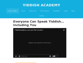 yiddishacademy.com screenshot