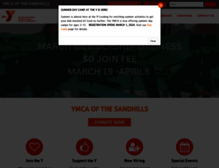 ymcaofthesandhills.org screenshot