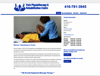 yorkphysiotherapy.ca screenshot