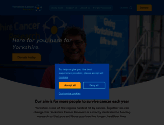 yorkshirecancerresearch.org.uk screenshot