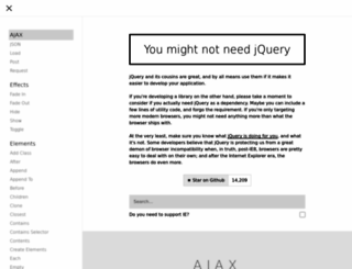 youmightnotneedjquery.com screenshot