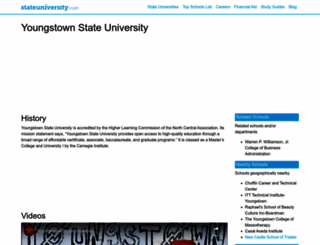 youngstown.stateuniversity.com screenshot