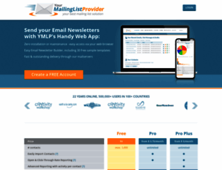 yourmailinglistprovider.com screenshot