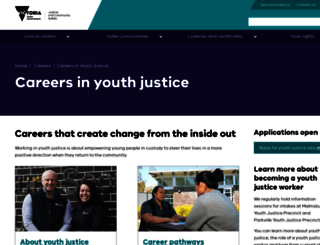 youthjusticejobs.vic.gov.au screenshot