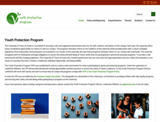 youthprotectionprogram.utexas.edu screenshot