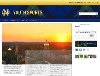 youthsports.nd.edu screenshot