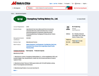 yuefengbakery.en.made-in-china.com screenshot