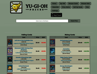 yugiohprices.com screenshot