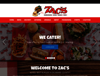 zacsburgers.com screenshot