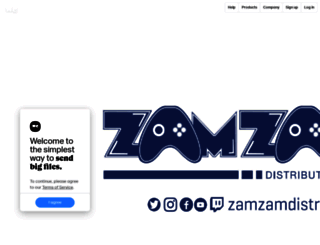 zamzamdistribution.wetransfer.com screenshot