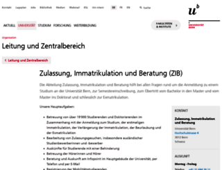 zib.unibe.ch screenshot