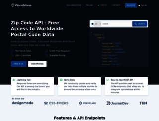 zipcodebase.com screenshot