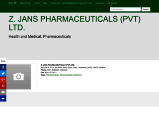 zjanspharmaceuticalspvtltd.enic.pk screenshot