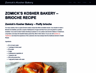 zomickskosherbakery.com screenshot