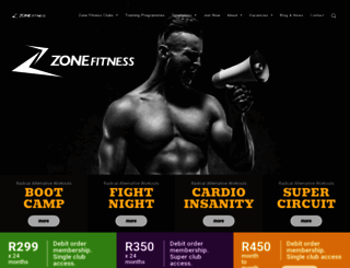 zonefitness.co.za screenshot