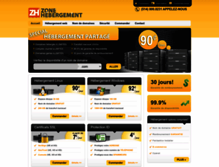 zonehebergement.com screenshot