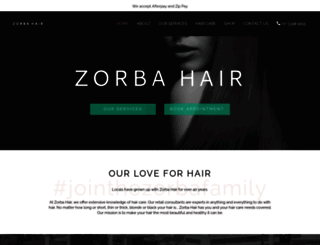 zorbahair.com.au screenshot