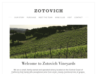 zotovichcellars.com screenshot