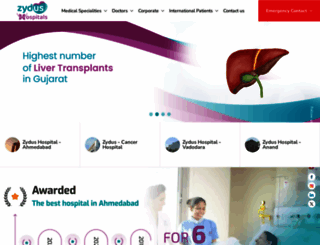 zydushospitals.com screenshot