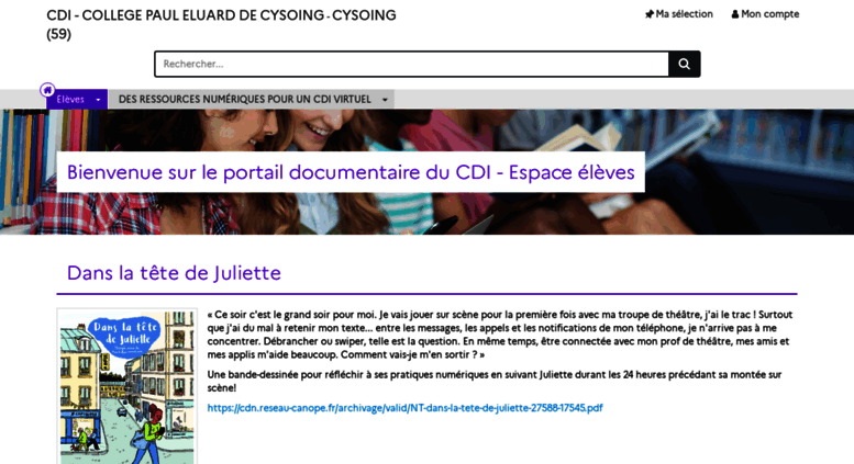 Access 0590057s Esidoc Fr Cdi College Paul Eluard De Cysoing