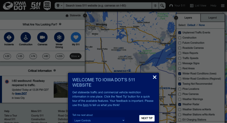Access 511ia.org. Iowa 511 | Road Conditions | Highway Construction