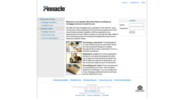 Access 6731733482 Mortgage Application Net Pinnacle Bank Home