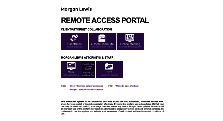 morgan lewis remote access