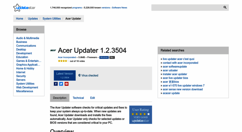 Acer updater что это за программа