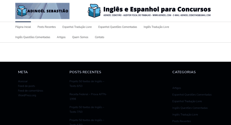 Access Adinoelcom Página Inicial Inglês E Espanhol Para