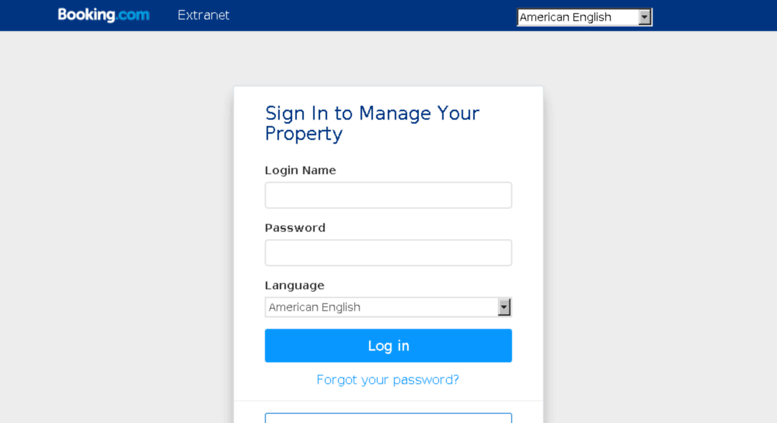 Access admin.bookings.org. Booking.com Extranet