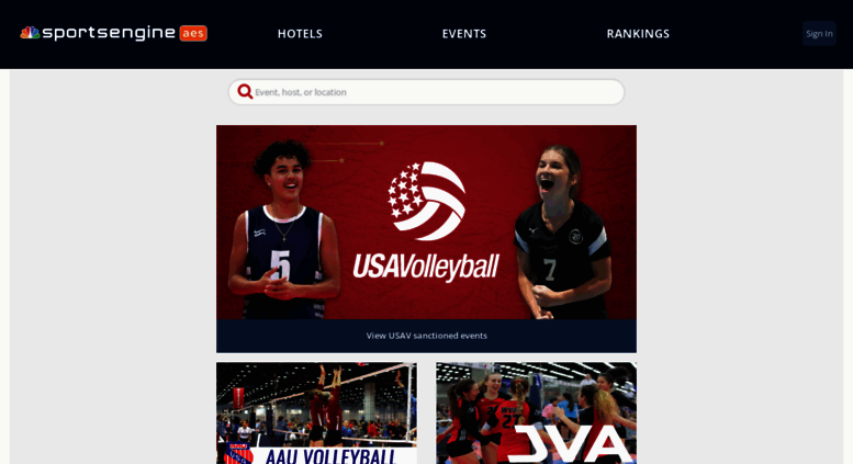 Access advancedeventsystems.com. Find Volleyball Events & Rankings