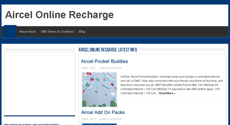 Aircel Recharge Chart