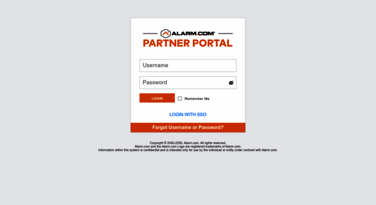 Access Alarmadmin alarm Alarm Partner Portal Login Page